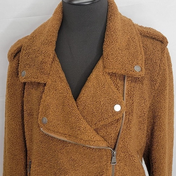 MAX Studio Brown sherpa moto jacket - Picture 15 of 16